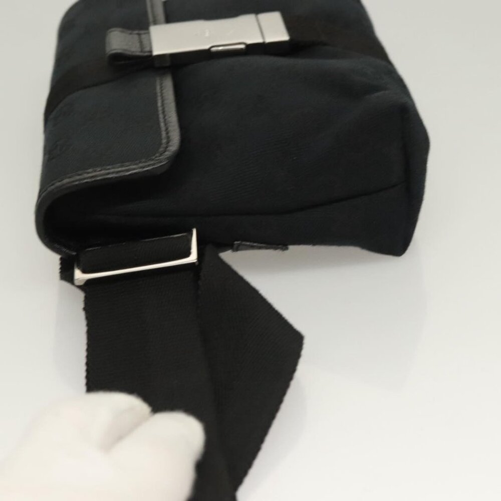 GUCCI GG Canvas Waist Bag Black Silver 131236 Auth yk18870 - Picture 5 of 16